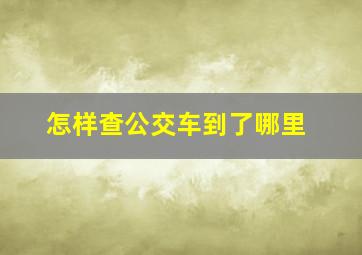 怎样查公交车到了哪里