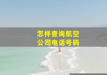 怎样查询航空公司电话号码