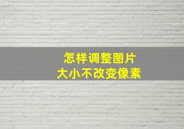 怎样调整图片大小不改变像素