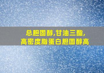 总胆固醇,甘油三酯,高密度脂蛋白胆固醇高