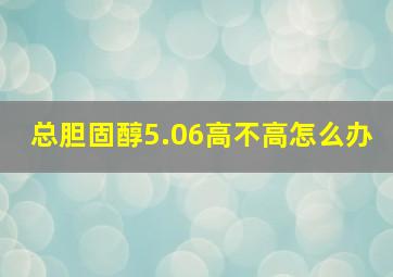 总胆固醇5.06高不高怎么办