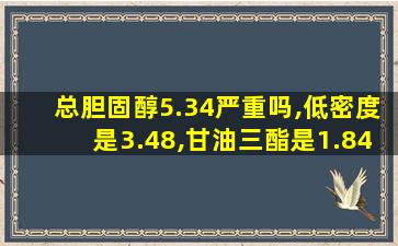 总胆固醇5.34严重吗,低密度是3.48,甘油三酯是1.84