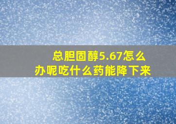 总胆固醇5.67怎么办呢吃什么药能降下来