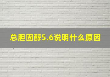 总胆固醇5.6说明什么原因