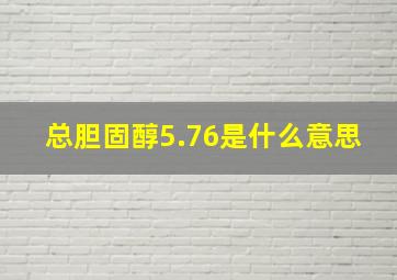 总胆固醇5.76是什么意思