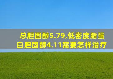 总胆固醇5.79,低密度脂蛋白胆固醇4.11需要怎样治疗