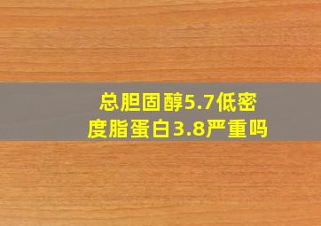 总胆固醇5.7低密度脂蛋白3.8严重吗