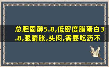 总胆固醇5.8,低密度脂蛋白3.8,眼睛胀,头闷,需要吃药不