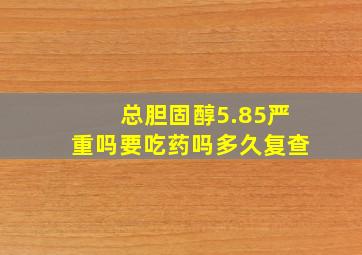 总胆固醇5.85严重吗要吃药吗多久复查