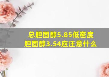 总胆固醇5.85低密度胆固醇3.54应注意什么