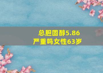 总胆固醇5.86严重吗女性63岁