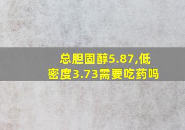 总胆固醇5.87,低密度3.73需要吃药吗