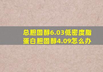 总胆固醇6.03低密度脂蛋白胆固醇4.09怎么办