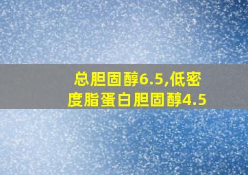 总胆固醇6.5,低密度脂蛋白胆固醇4.5