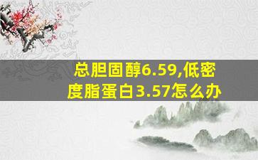 总胆固醇6.59,低密度脂蛋白3.57怎么办