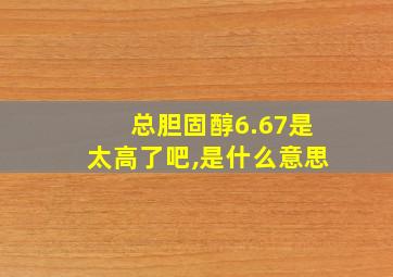 总胆固醇6.67是太高了吧,是什么意思