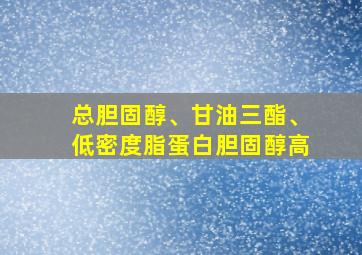 总胆固醇、甘油三酯、低密度脂蛋白胆固醇高