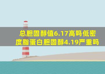 总胆固醇值6.17高吗低密度脂蛋白胆固醇4.19严重吗