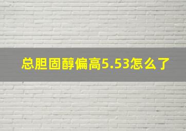 总胆固醇偏高5.53怎么了