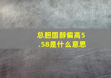 总胆固醇偏高5.58是什么意思