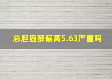 总胆固醇偏高5.63严重吗