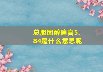 总胆固醇偏高5.84是什么意思呢