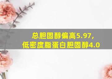 总胆固醇偏高5.97,低密度脂蛋白胆固醇4.0