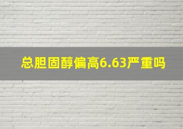 总胆固醇偏高6.63严重吗