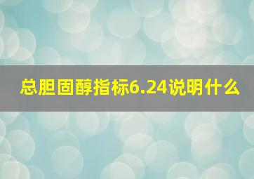 总胆固醇指标6.24说明什么