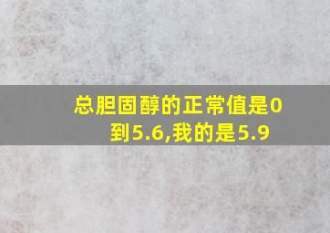 总胆固醇的正常值是0到5.6,我的是5.9