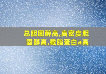 总胆固醇高,高密度胆固醇高,载脂蛋白a高