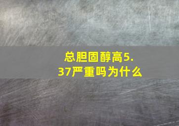 总胆固醇高5.37严重吗为什么