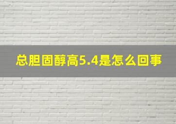 总胆固醇高5.4是怎么回事