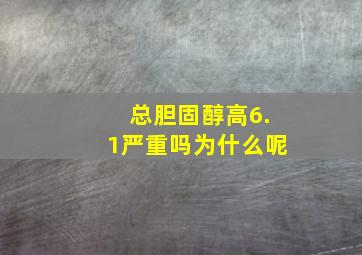 总胆固醇高6.1严重吗为什么呢