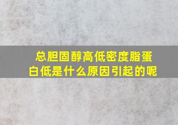 总胆固醇高低密度脂蛋白低是什么原因引起的呢