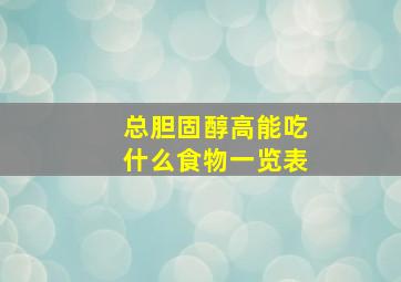 总胆固醇高能吃什么食物一览表