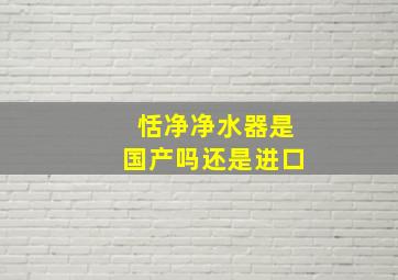 恬净净水器是国产吗还是进口