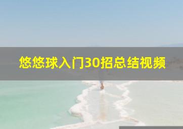 悠悠球入门30招总结视频