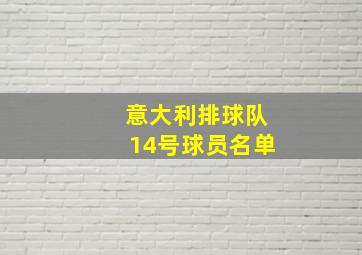 意大利排球队14号球员名单