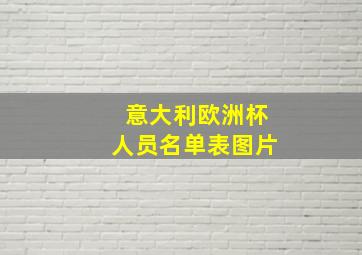 意大利欧洲杯人员名单表图片