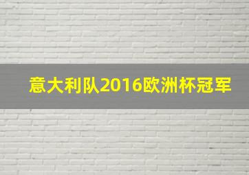 意大利队2016欧洲杯冠军