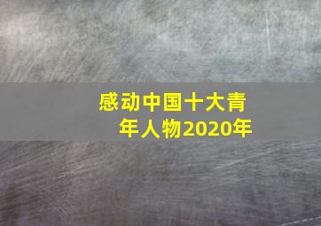 感动中国十大青年人物2020年