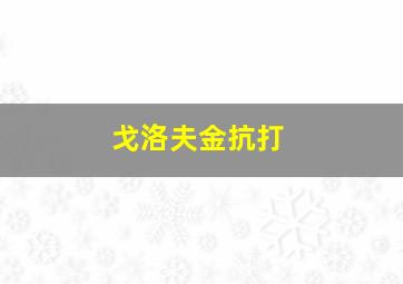 戈洛夫金抗打