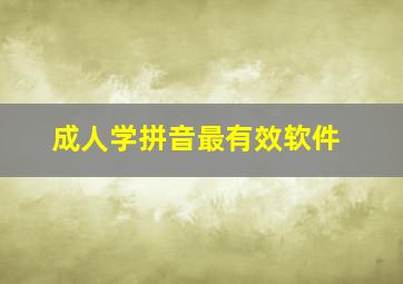 成人学拼音最有效软件