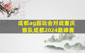 成都ag超玩会对战重庆狼队成都2024巅峰赛