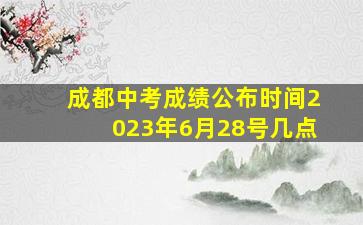 成都中考成绩公布时间2023年6月28号几点