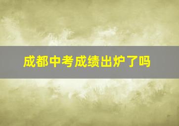 成都中考成绩出炉了吗