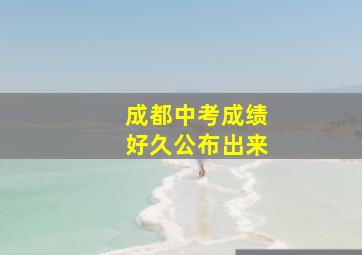 成都中考成绩好久公布出来