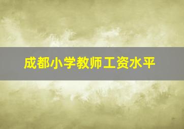 成都小学教师工资水平