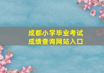 成都小学毕业考试成绩查询网站入口